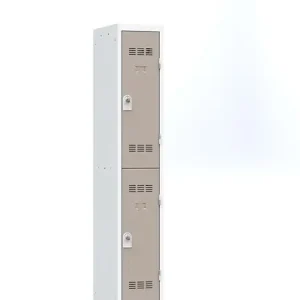 Vente Directe Vestiaire acier 2 casiers gris taupe 1 colonne P.HENRY
