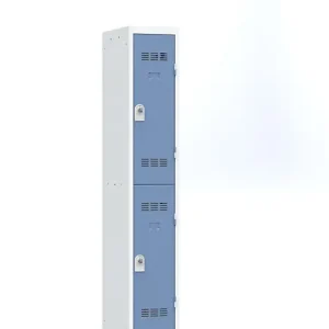 Vestiaire métallique - Gris perle et bleu - 2 cases 180cm P.HENRY Bon Marché