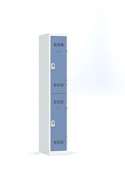 Vestiaire métallique - Gris perle et bleu - 2 cases 180cm P.HENRY Bon Marché