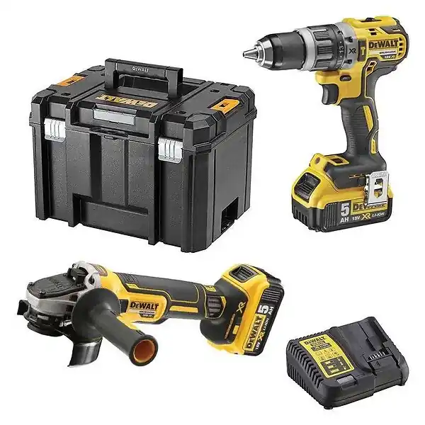 Pack 2 outils 18V DEWALT DCK2080P2T-QW perceuse-visseuse DCD796 et meuleuse Ø125mm DCG405 Usine Directe
