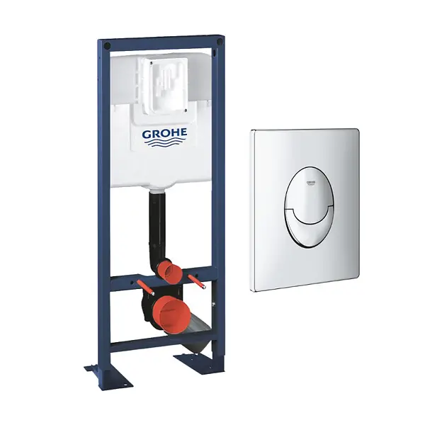 Dernière Chance Bâti-support WC autoportant Rapid SL largeur réduite avec plaque de commande Skate Air verticale chromée GROHE