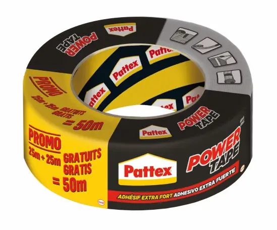 Livraison Express Adhésif extra-fort Power tape gris 25 m + 25 m gratuits PATTEX