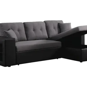 Canapé d‘angle convertible/réversible "Axel" - 3 places - Noir/Gris HABITAT ET JARDIN Offre Exclusive