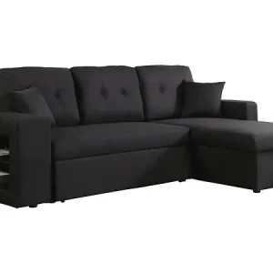 Canapé d‘angle convertible/réversible "Axel" - 3 places - Noir HABITAT ET JARDIN Dernier Modèle