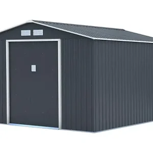Meilleure Vente Abri de jardin métal "Vegas" - 8,83 m² - Gris HABITAT ET JARDIN