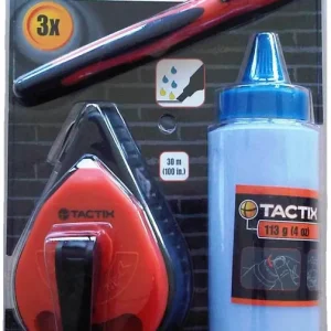 Cordeau à tracer 30 mètres avec poudre de talc bleue 110 gr. et marqueur Satisfait Ou Remboursé