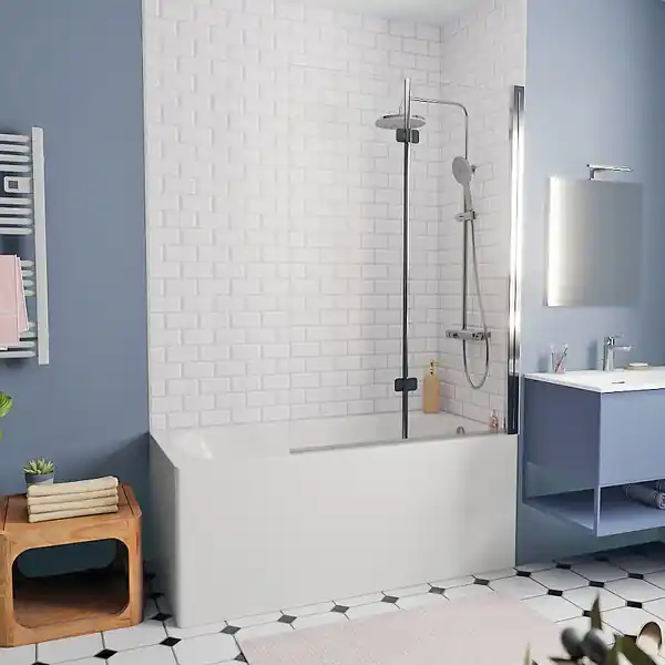 Swiss Aqua Technologies By Kaldewei 150x70 cm Ensemble baignoire Vivien universelle + Pare baignoire 2 volets + pieds (SATVIVI150-SETP2) Achetez Aujourd'hui