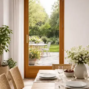 Porte Fenetre Bois 1 Vantail H215 x L90 cm Côte Tableau Tirant Droite (Poignée, Barillet ref 01245F924) GD MENUISERIES Petit Prix
