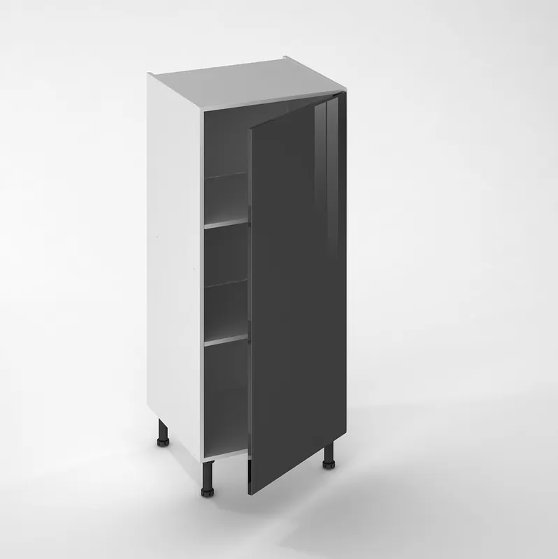 Haute Qualité Façade de cuisine 1 porte Cristal anthracite 130 x 60 cm pour meuble colonne