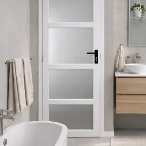 Bloc Porte Tana Vitrée Blanc H204 x L83 cm Côte Tableau P.Droit,Poignee GD MENUISERIES Prix Réduit
