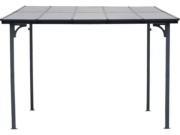 Top Vente Pergola tonnelle adossée "Marvin" - 3 x 3 m - 304 x 298 x 243 cm - Gris foncé HABITAT ET JARDIN