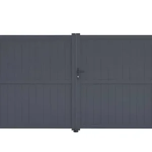 Portail aluminium "Maurice" - 299.5 x 155.9 cm - Gris HABITAT ET JARDIN Haute Qualité