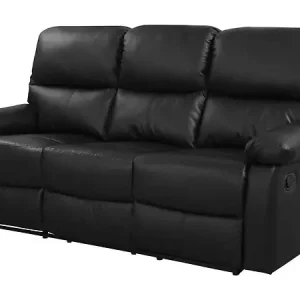 Canapé relax "Lincoln" - 197 x 89 x 103 cm - 3 places - Noir HABITAT ET JARDIN Prix Cassé