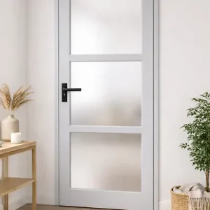 Livraison Express Bloc Porte Greyria Gris Clair Vitrée H204 x L73 cm Côte Tableau P.Droit,Poignee GD MENUISERIES