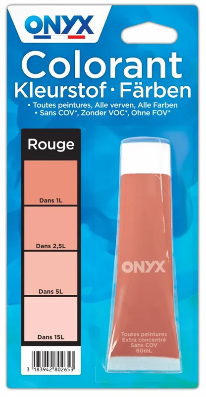 Nouvelle Collection Colorant universel pour peinture rouge 60 ml ONYX