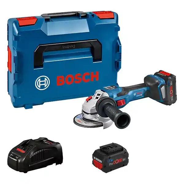 Meuleuse Ø125mm BOSCH GWS 18V-15 SC + 2 batteries Procore 18V 5.5 Ah + 1 chargeur GAL 18V-160 - L-Boxx Promotion