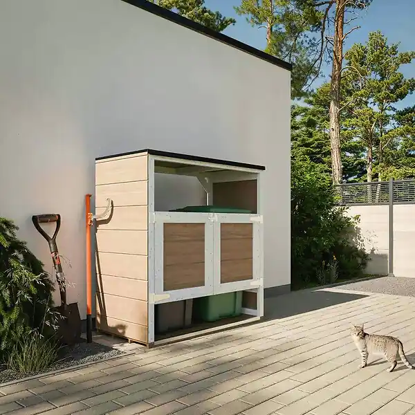 Abri de jardin pour poubelles 2x240L TIMBELA M980A Pas Cher