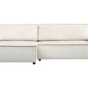 Promotion Saisonnière Canapé d‘angle convertible et reversible en velours côtelé "Montaigne" - 3 places - Beige HABITAT ET JARDIN