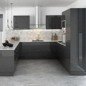 Plinthe de cuisine mélaminée Cristal anthacite 244 cm pour meuble Prix Choc