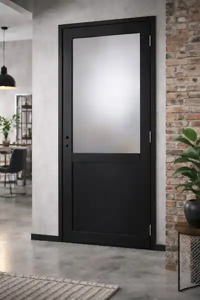Bloc Porte Athena Noir H204 x L83 cm Côte Tableau P.Gauche GD MENUISERIES Populaire