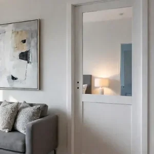 Bloc Porte Atelier BLANC sans meneau H204 x L83 cm Côte Tableau P.Droit GD MENUISERIES Certifié