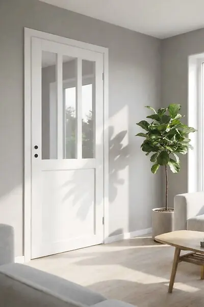 Bloc Porte Atelier BLANC H204 x L83 cm Côte Tableau P.Gauche GD MENUISERIES Commande En Gros