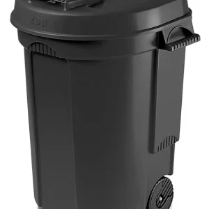 Commander Vite Poubelle noire 110 litres avec couvercle et roulettes