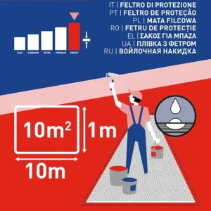 Bâche de protection double face en feutre et plastique pour travaux 1 m x 10 m - MULTIPLAST Jusqu'à Épuisement Des Stocks