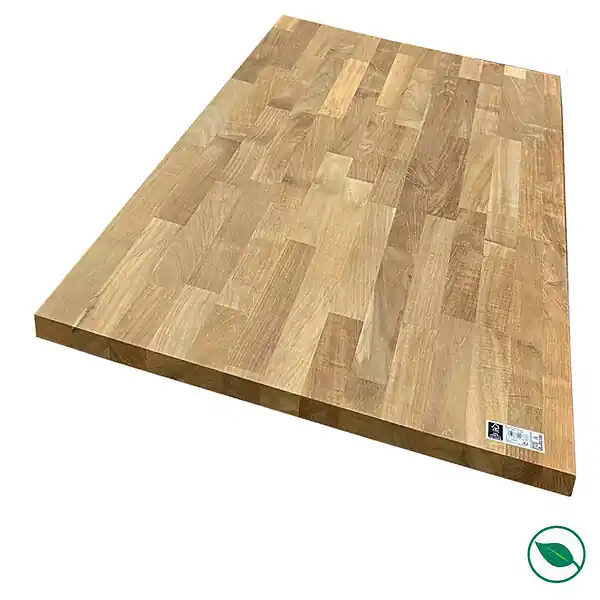 Promotion Saisonnière Panneau teck massif lamellé collé abouté 2410 x 1210 x 18 mm - FSC 100% FORESTEA