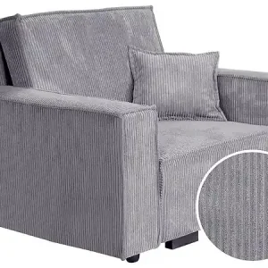 Meilleur Choix Fauteuil convertible en velours côtelé "Clivia" - Gris HABITAT ET JARDIN