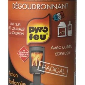 Dégoudronnant en poudre pour foyers ou inserts en pot de 800 g PYROFEU Top Vente