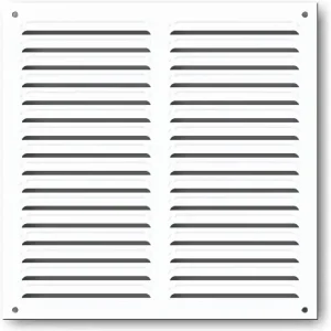 Grille d‘aération métallique blanche à persiennes en aluminium avec moustiquaire 150 x 150 mm AUTOGYRE Meilleur Prix