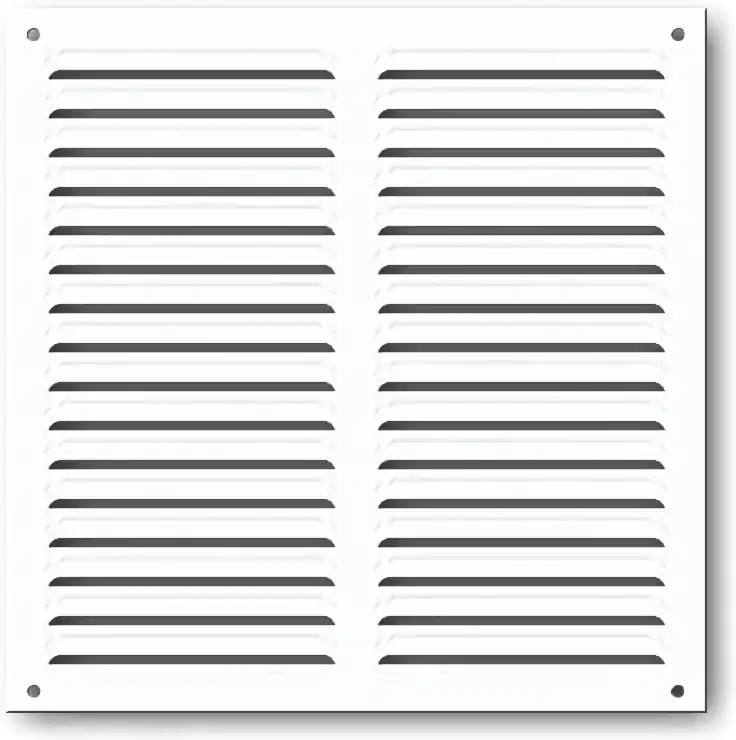 Grille d‘aération métallique blanche à persiennes en aluminium avec moustiquaire 150 x 150 mm AUTOGYRE Meilleur Prix