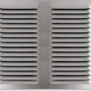 Grille d‘aération carrée à persiennes en aluminium anodisé avec moustiquaire 200 x 200 mm AUTOGYRE Authentique