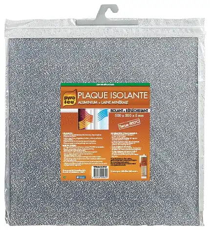 Petit Prix Plaque isolante à la chaleur carrée L 50 x l 50cm renforcée d‘aluminium PYROFEU