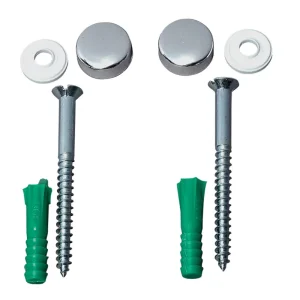 Vis métal cache tête chromée 6 x 70 mm pour cuvette ou bidet par 2 WIRQUIN Retour Gratuit