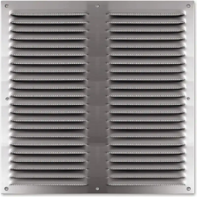 Haute Qualité Grille d‘aération carrée à persiennes en aluminium anodisé avec moustiquaire 250 mm x 250 mm AUTOG