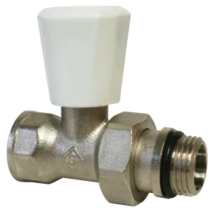 Offre Spéciale Robinet de radiateur manuel droit nickelé femelle 15/21 SOMATHERM