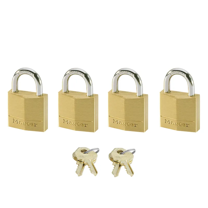 Seulement Aujourd'hui Cadenas à clés largeur 20 mm en laiton s‘entrouvant par 4 MASTER LOCK