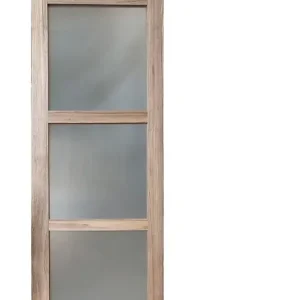 Porte Coulissante bois Frake Vitrée H204 x L83 cm, railroulette GD MENUISERIES Haute Qualité