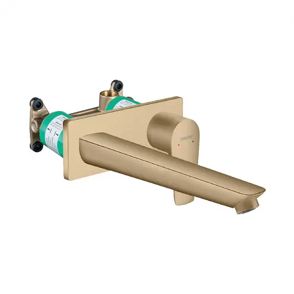 Promotion Hansgrohe Set Talis E Mitigeur de lavabo encastré mural Bronze brossé + Bonde à écoulement libre + Corps d‘encastrement