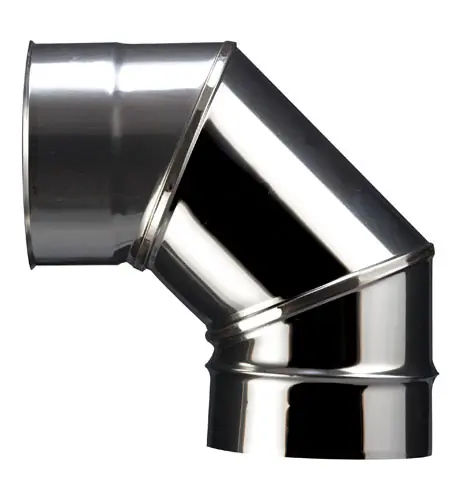 Coude de raccordement à 90 degrés en inox soudé facette diamètre 130 mm POUJOULAT Meilleur Choix