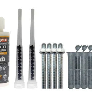 Vente Flash Kit de cheville chimique Polifix SF et canules tamis tiges filetées 110 BATIFIX