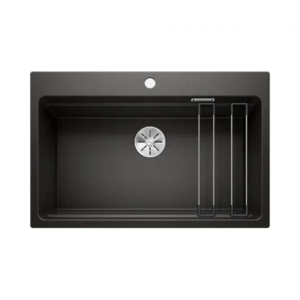 Jusqu'à Épuisement Des Stocks Blanco Evier ETAGON 8 PuraDur en Silgranit 78x51cm avec cuve à étages + 2 rails en inox inclus, Noir (525893)
