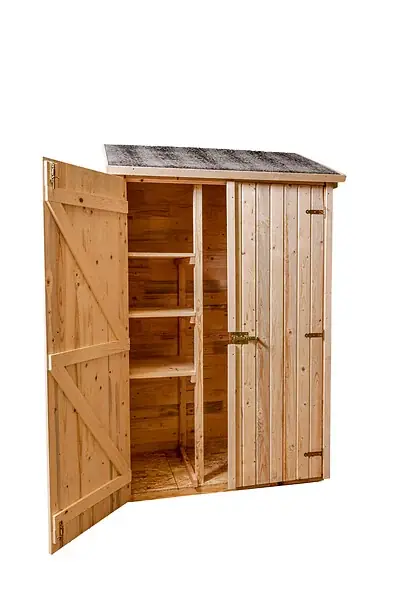 Vente Flash Abri de jardin mural en bois - L.132xP.65xH.206cm HABRITA