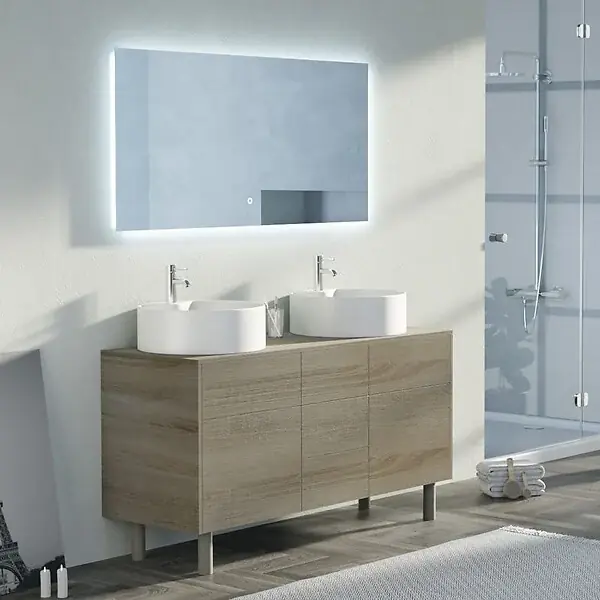 Prix Promo Meuble double vasque VENEZIA Scandinave (sans miroir) DISTRIBAIN