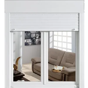 Fenêtre PVC NeoClassic volet roulant - Blanc - H.135xL.120cm NEOBAIE Offre Du Jour
