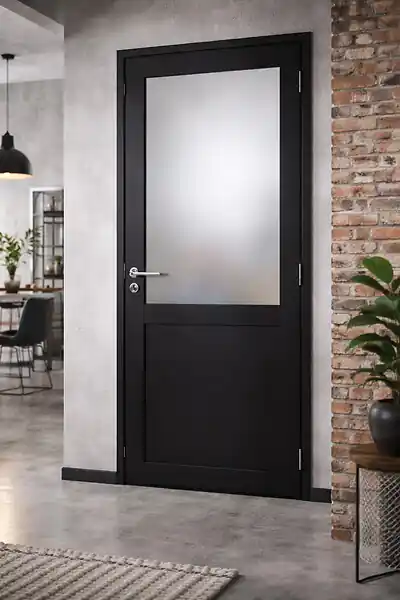 Super Prix Bloc Porte Athena Noir H204 x L83 cm Côte Tableau P.Gauche,Poignee Pomerol GD MENUISERIES