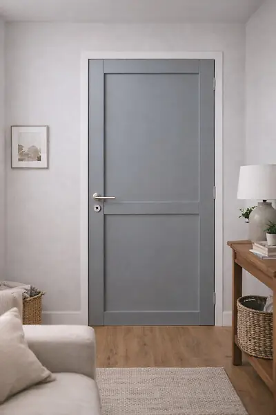 Bloc Porte Athena Gris Clair 2 panneaux H204 x L83 cm Côte Tableau P.Gauche,Poignee Pomerol GD MENUISERIES Prix Bas