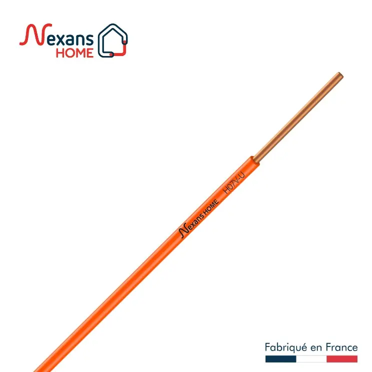 Fil électrique H07V-U 1,5 mm² rigide orange 10 m - NEXANS Offre Exclusive